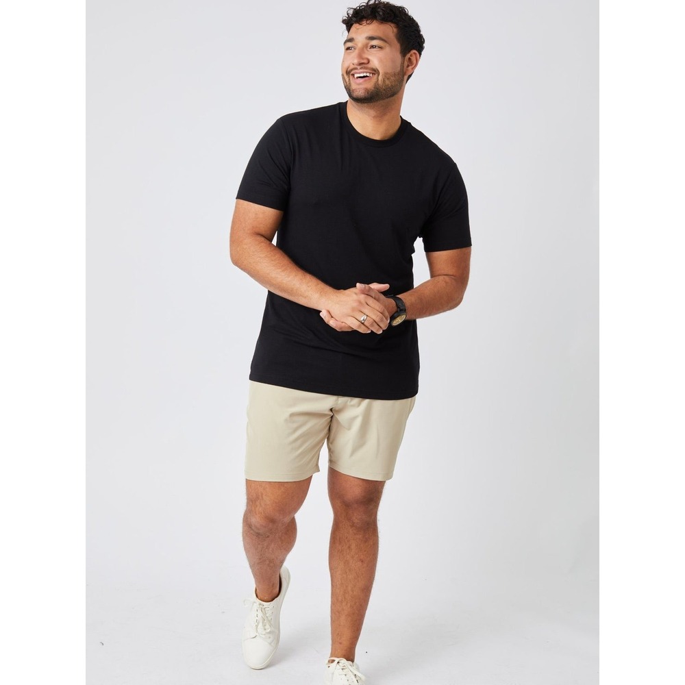 Fresh Clean Threads Mens Crew Neck Short Sleeve Tee T-Shirt Black